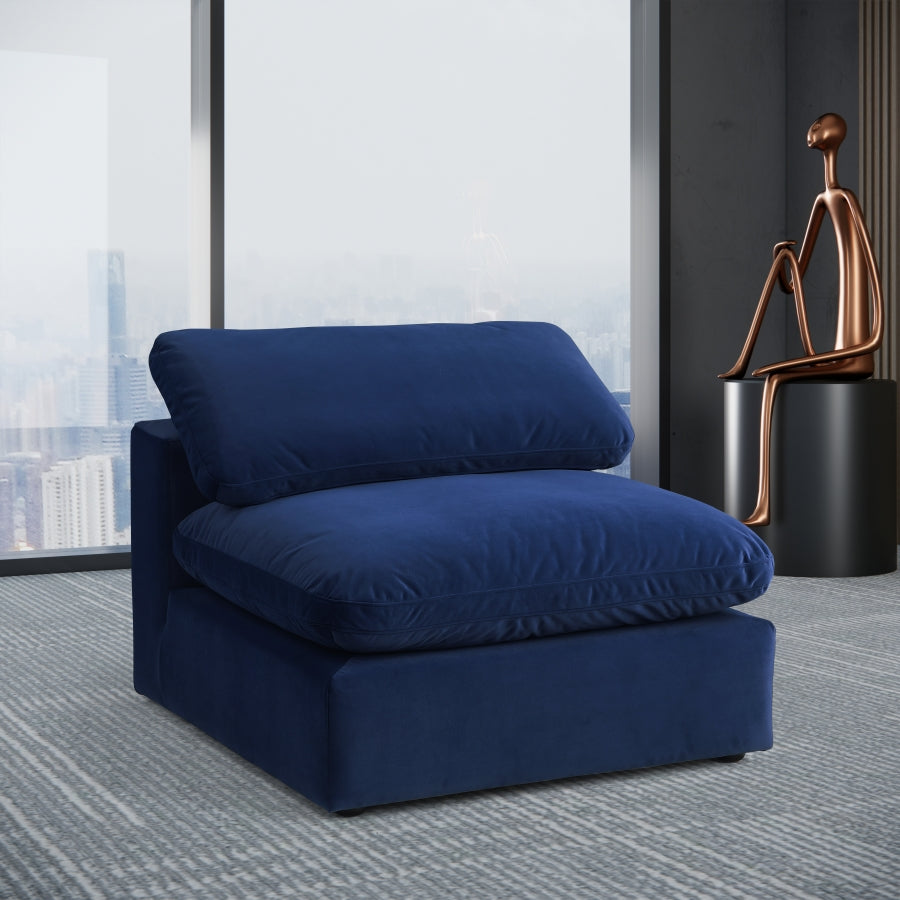 Chaise sans accoudoirs confortable en velours