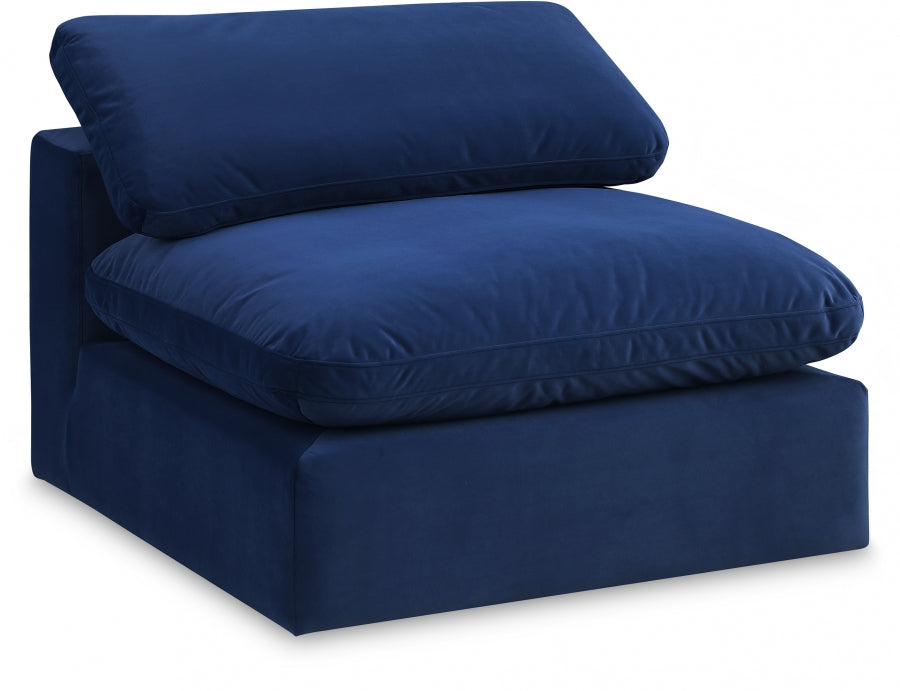 Chaise sans accoudoirs confortable en velours