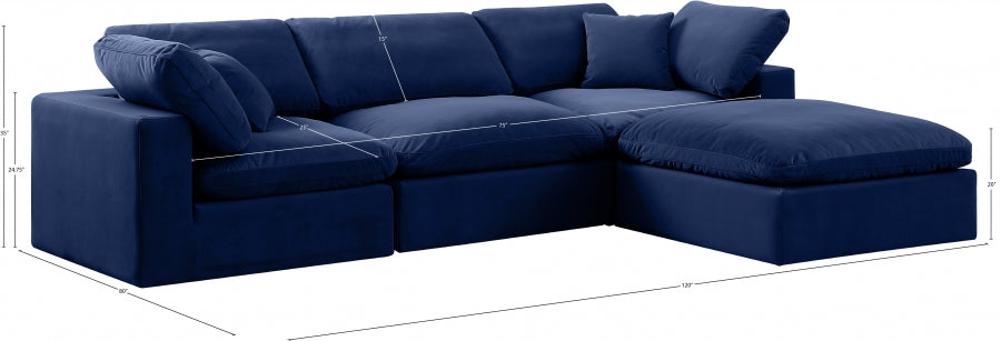 Canapé sectionnel confortable en velours