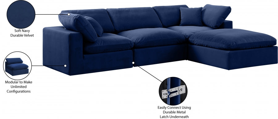 Canapé sectionnel confortable en velours