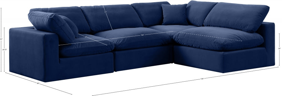 Canapé sectionnel confortable en velours
