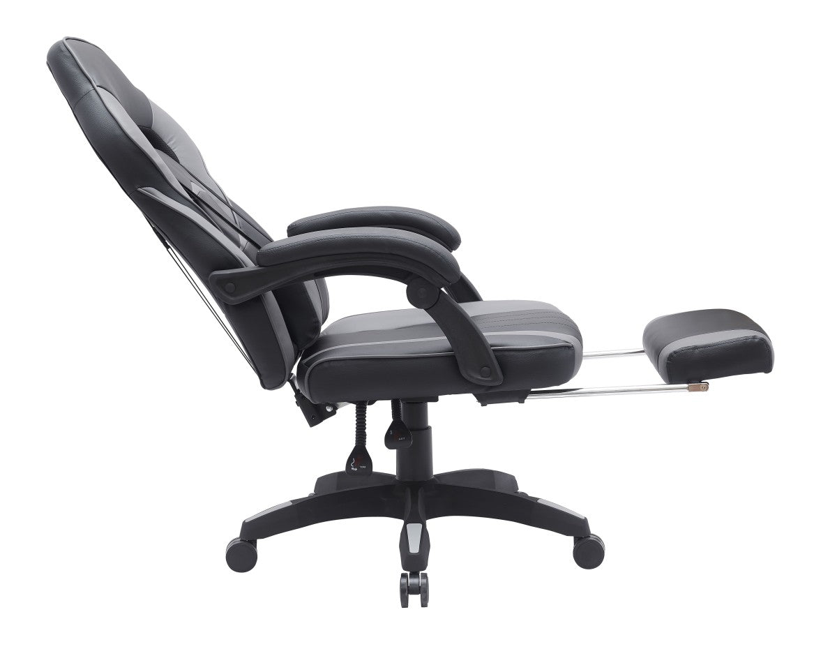 Brassed Ergonomic Gaming Chair | Black/Grey with Lumbar Support