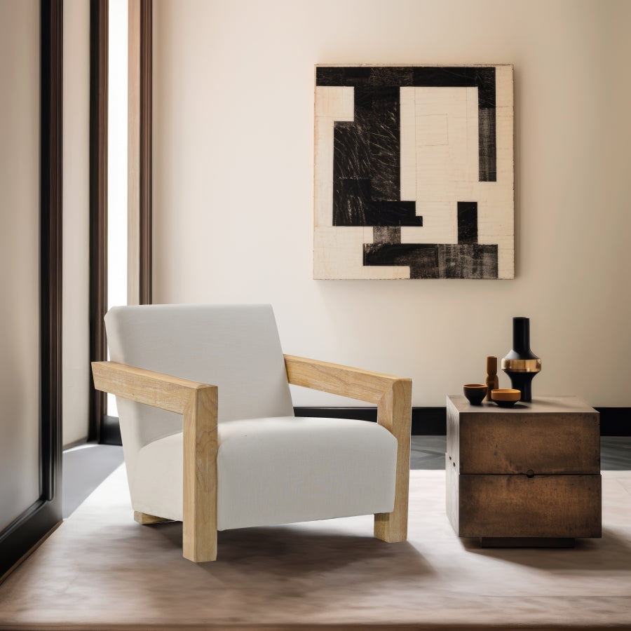 Fauteuil d'appoint en tissu texturé Ward Linen