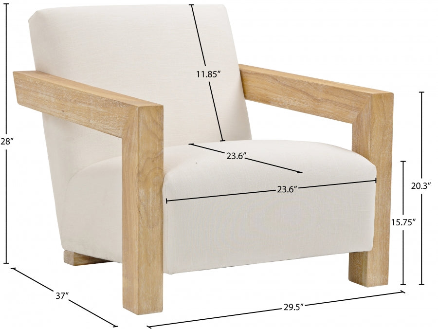 Fauteuil d'appoint en tissu texturé Ward Linen