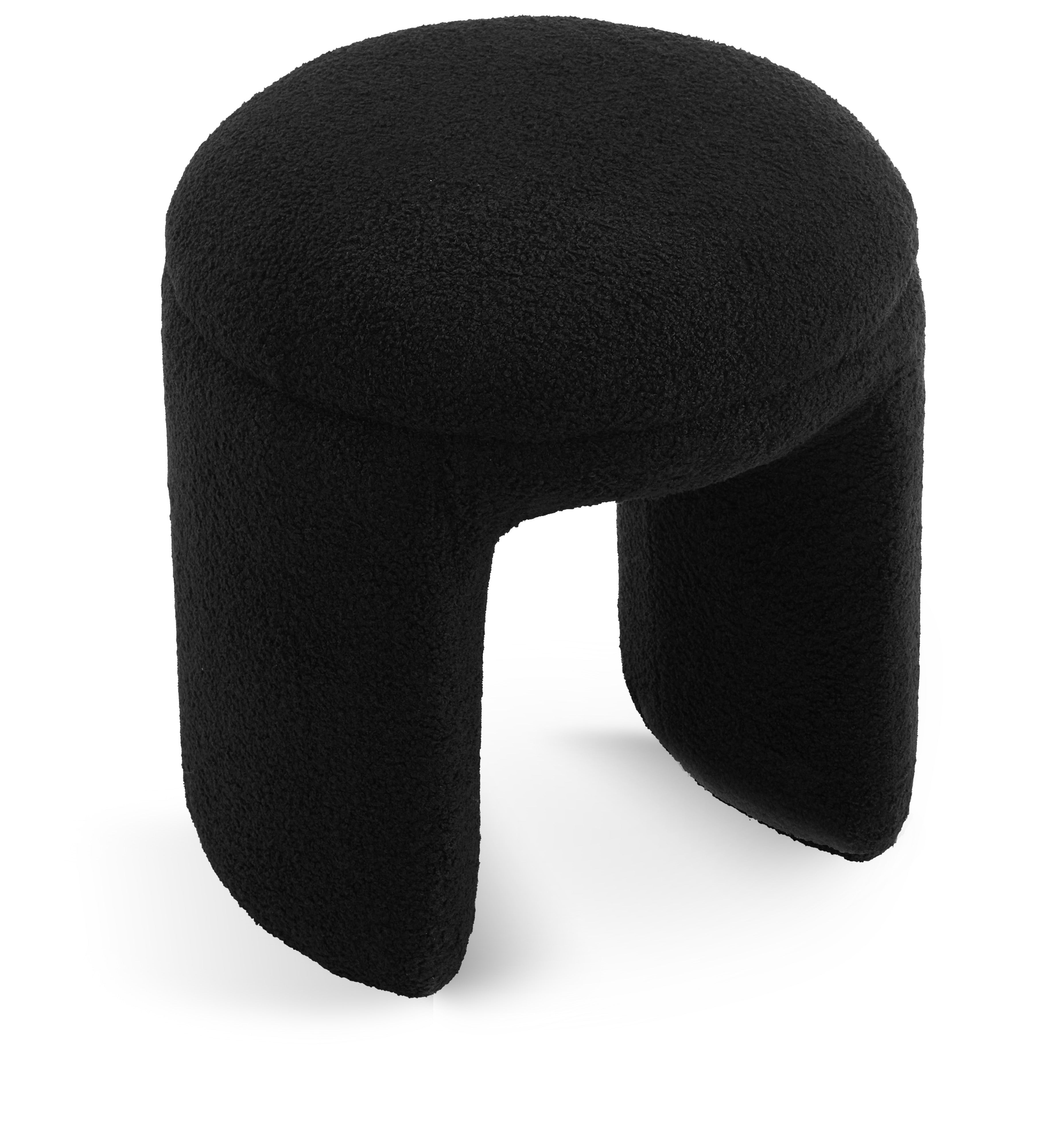 Pouf/tabouret en tissu peluche imitation peau de mouton Bowen