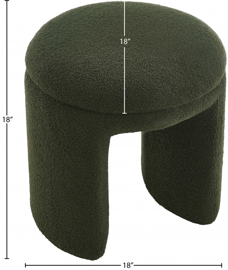 Pouf/tabouret en tissu peluche imitation peau de mouton Bowen