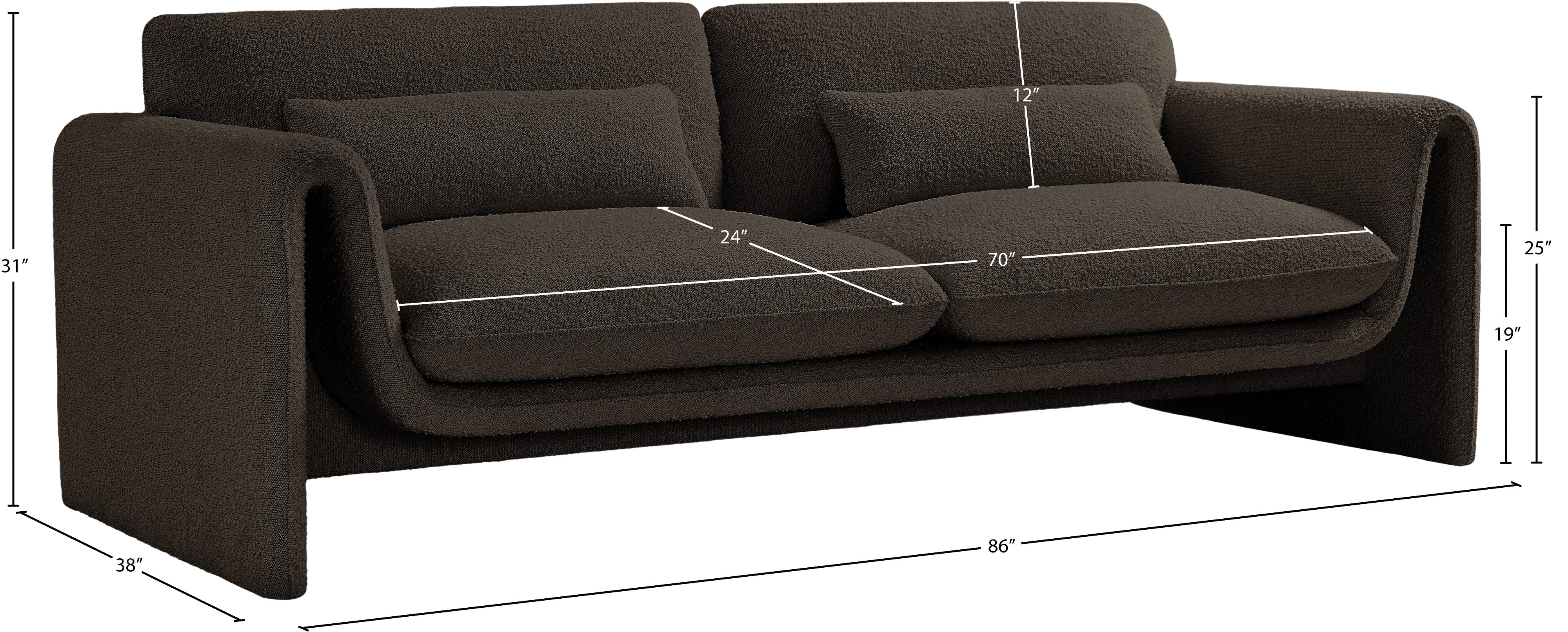 Canapé en tissu bouclé stylet