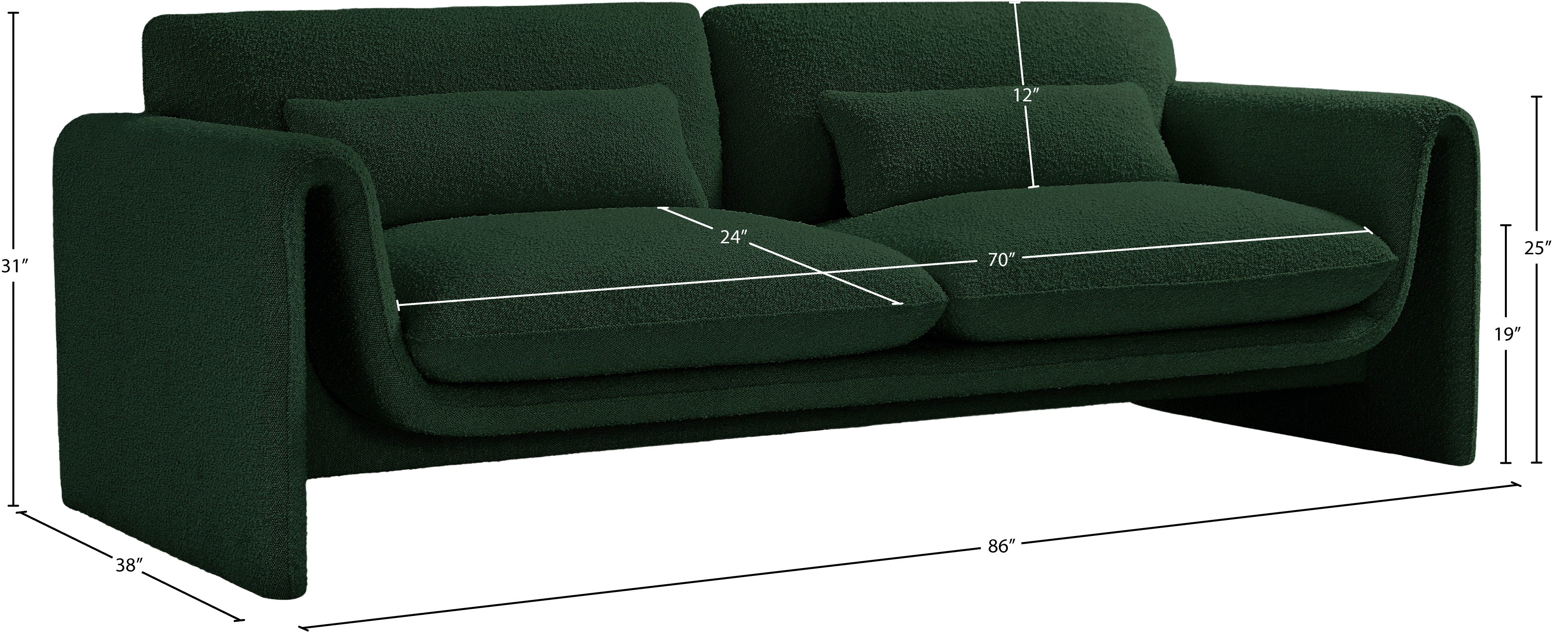 Canapé en tissu bouclé stylet