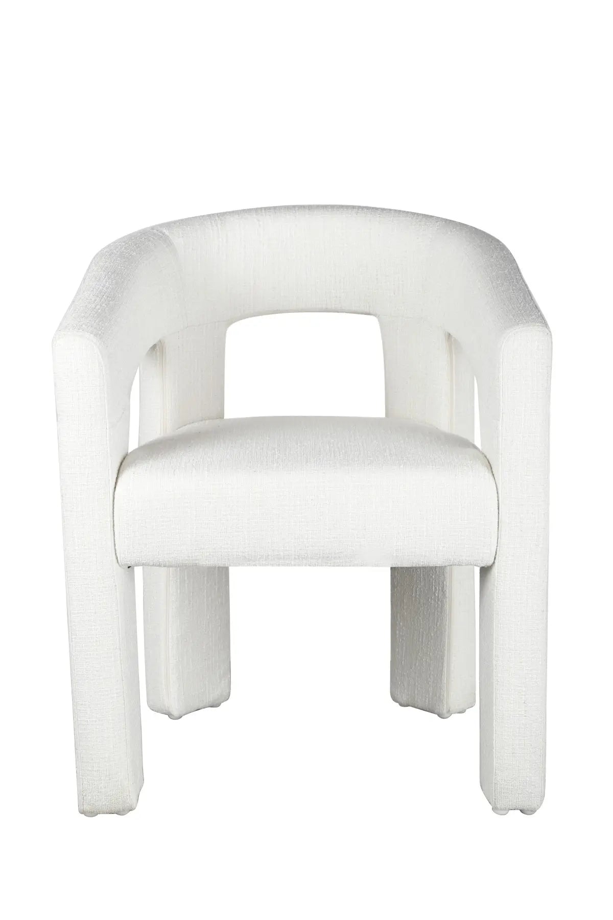 Chaise d'appoint Bella en tissu blanc | Design sculptural et moderne