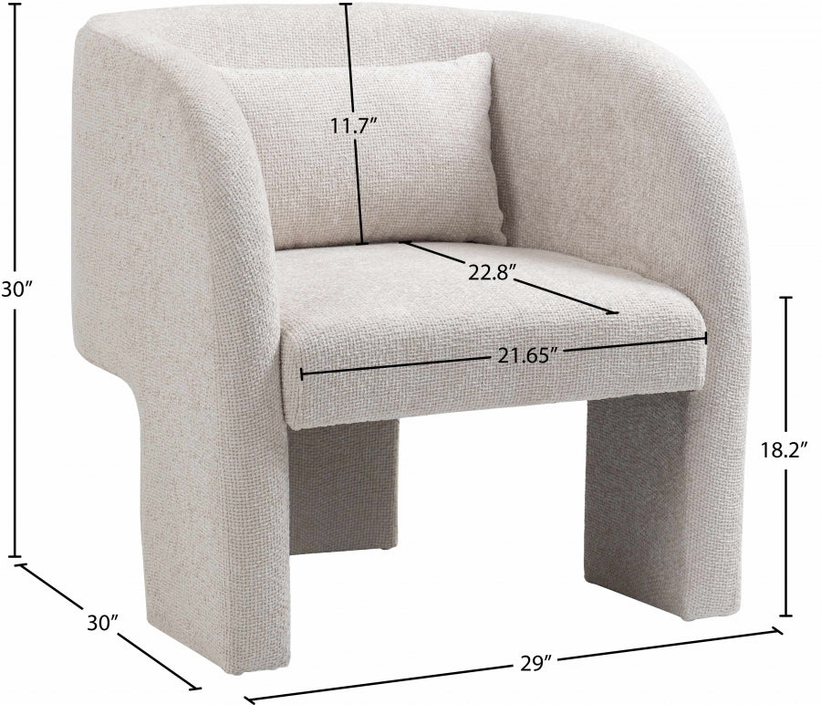 Fauteuil d'appoint en tissu chenille Sawyer