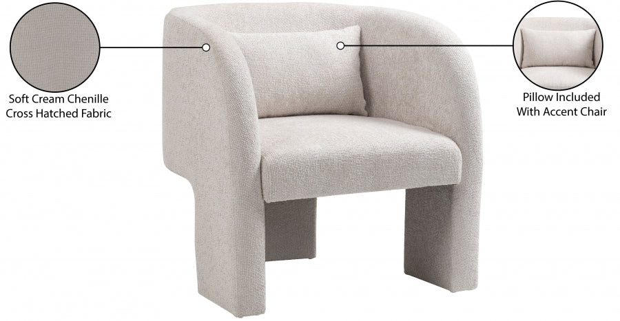 Fauteuil d'appoint en tissu chenille Sawyer