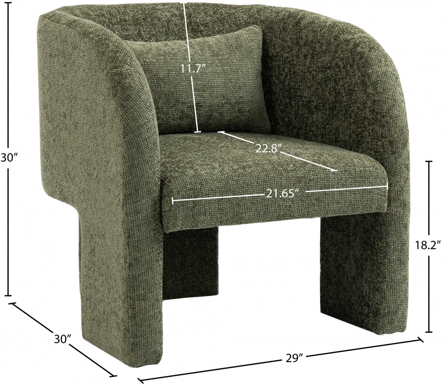 Fauteuil d'appoint en tissu chenille Sawyer