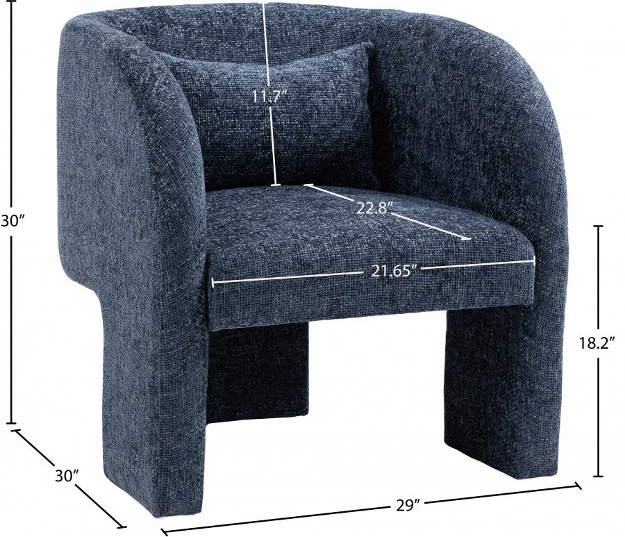 Fauteuil d'appoint en tissu chenille Sawyer