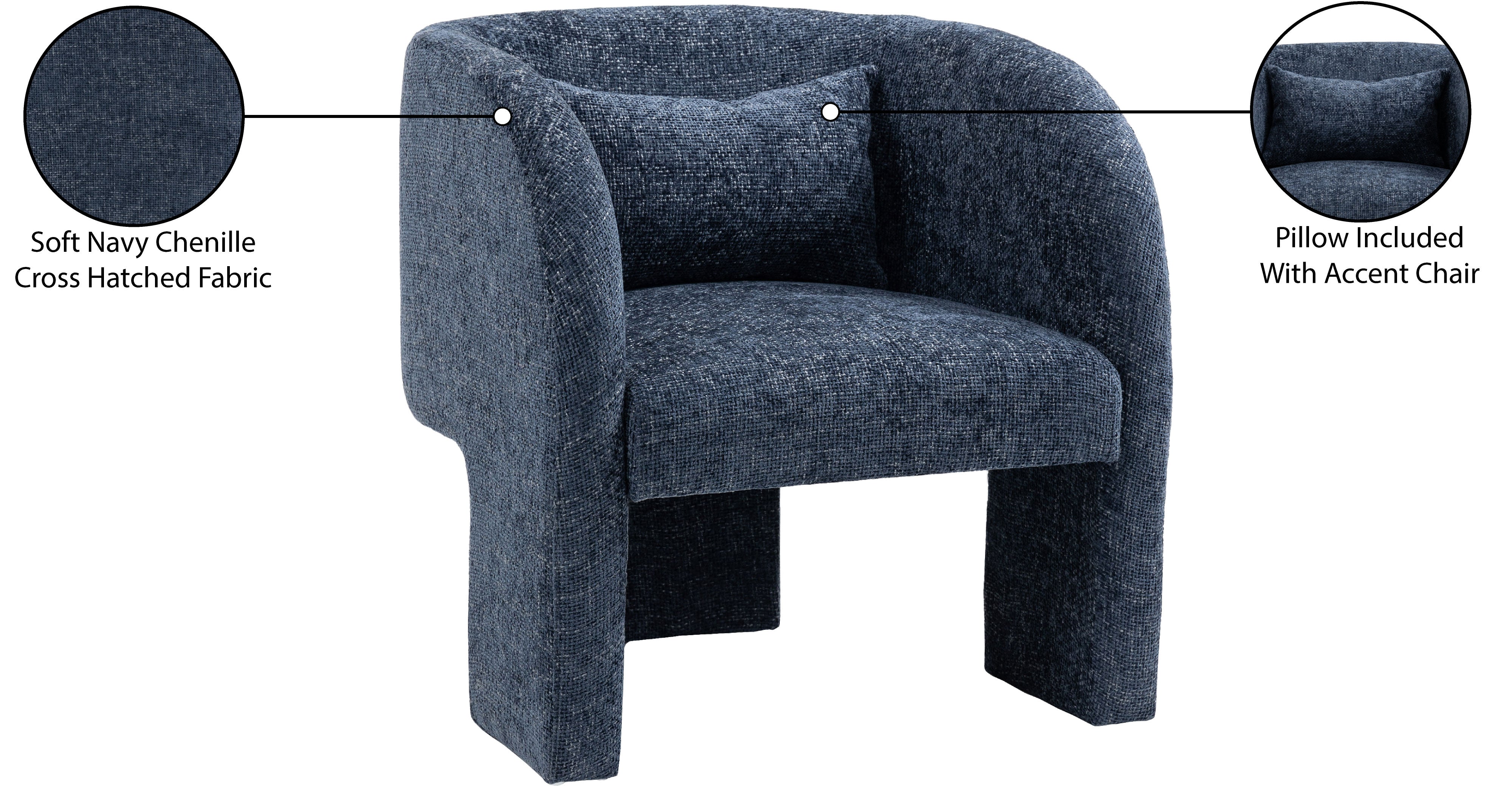 Fauteuil d'appoint en tissu chenille Sawyer