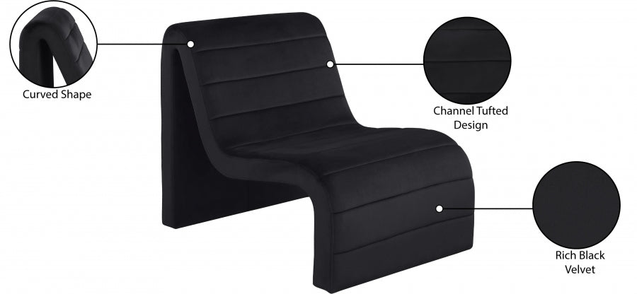 Fauteuil d'appoint en velours Ivy