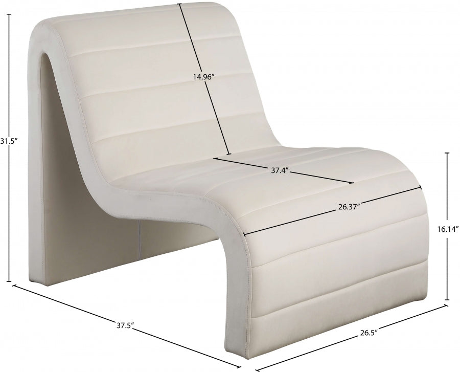Fauteuil d'appoint en velours Ivy