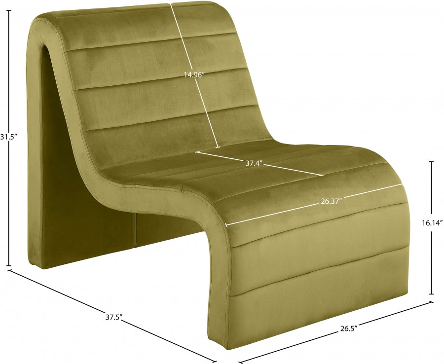 Fauteuil d'appoint en velours Ivy