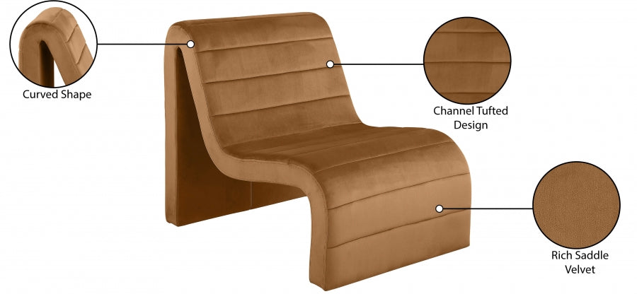 Fauteuil d'appoint en velours Ivy