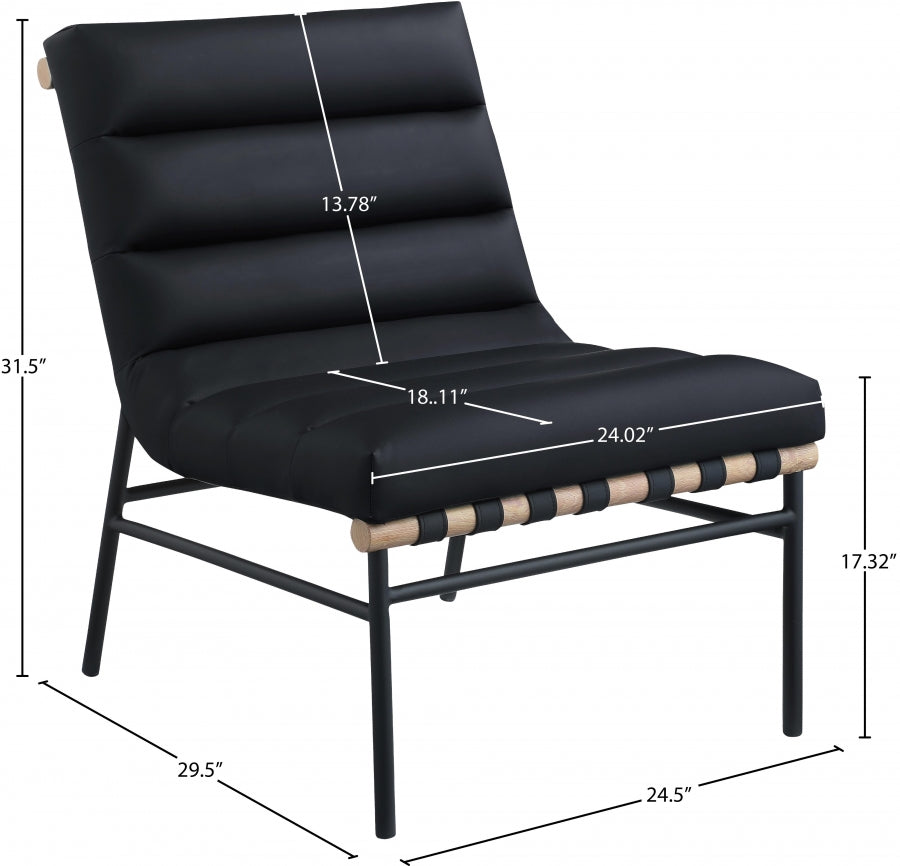 Fauteuil d'appoint en cuir végétalien Burke