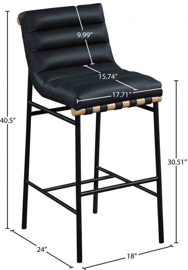 Tabouret de bar en cuir végétalien Burke