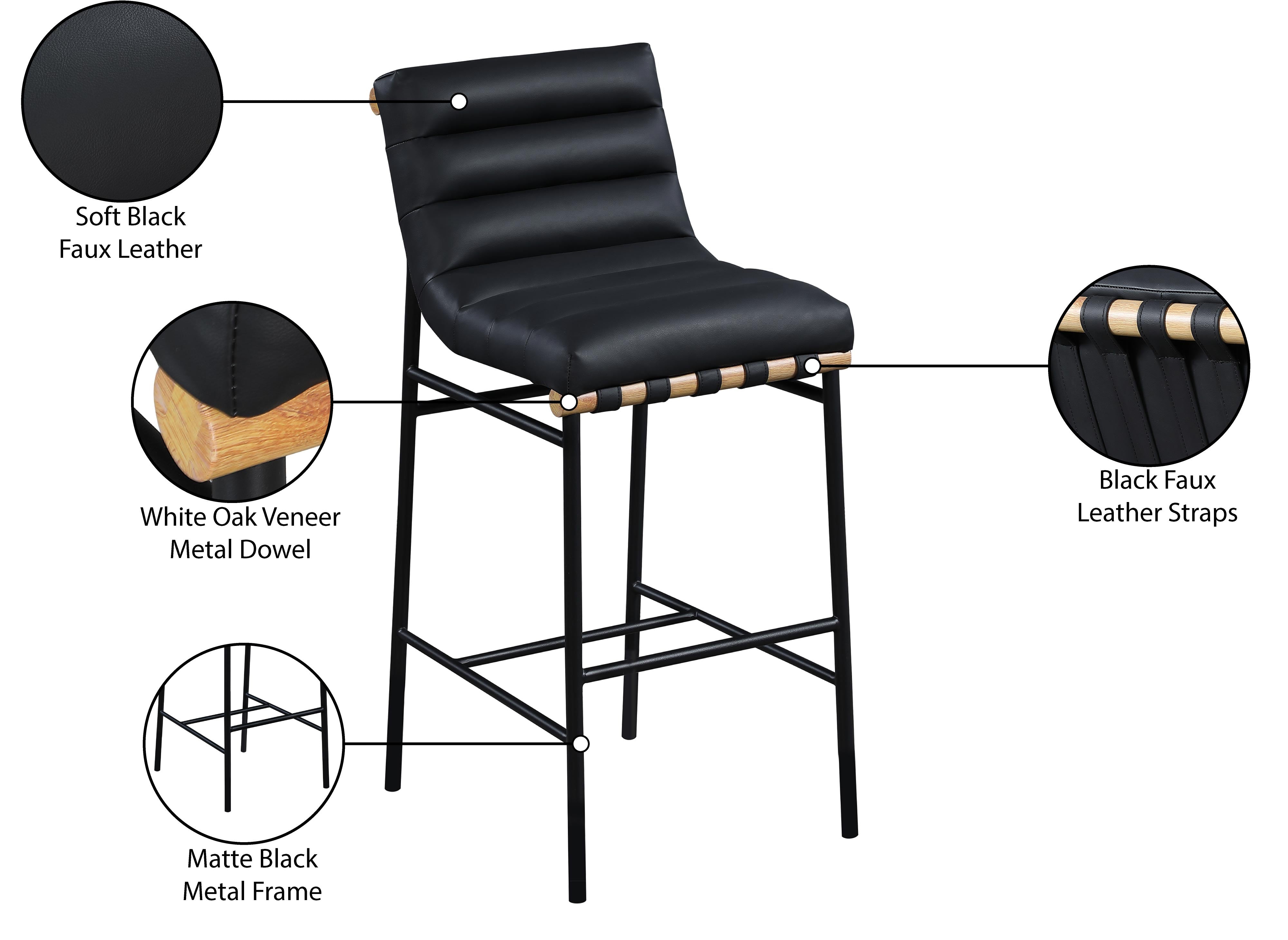 Tabouret de bar en cuir végétalien Burke