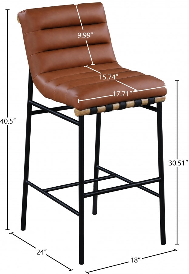 Tabouret de bar en cuir végétalien Burke