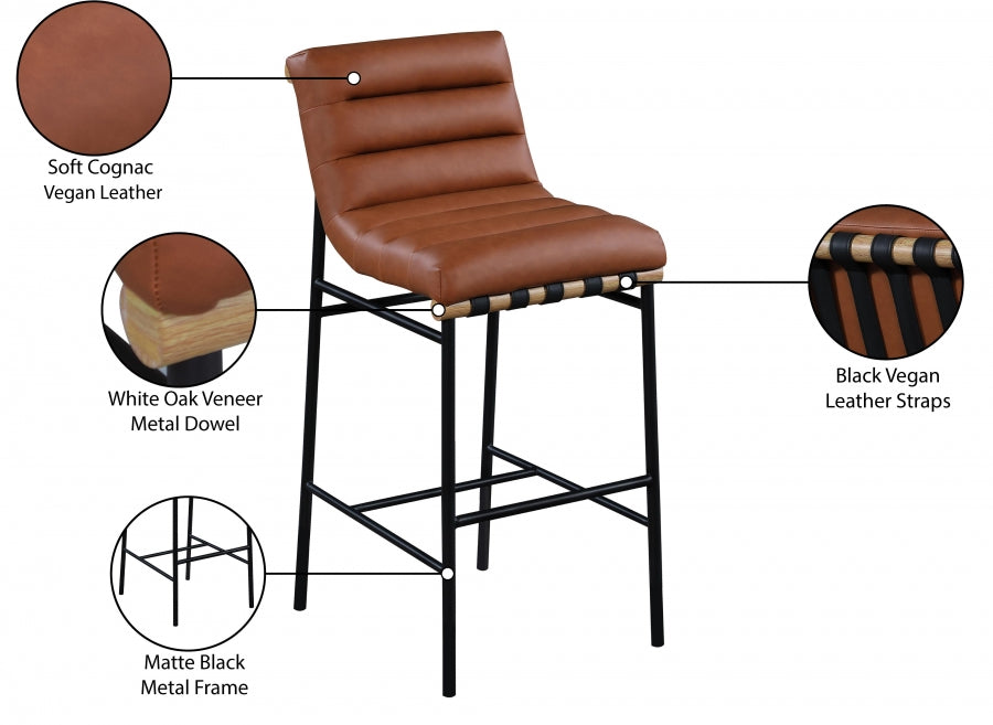 Tabouret de bar en cuir végétalien Burke