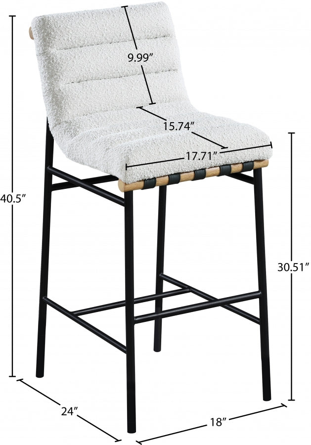 Tabouret de bar en tissu Boucle Burke