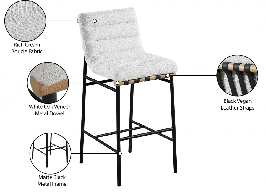Tabouret de bar en tissu Boucle Burke