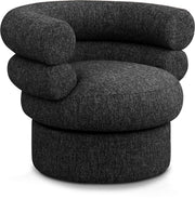 Fauteuil d'appoint pivotant en tissu texturé en lin Valentina