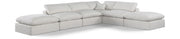 Canapé sectionnel confortable en tissu texturé en lin