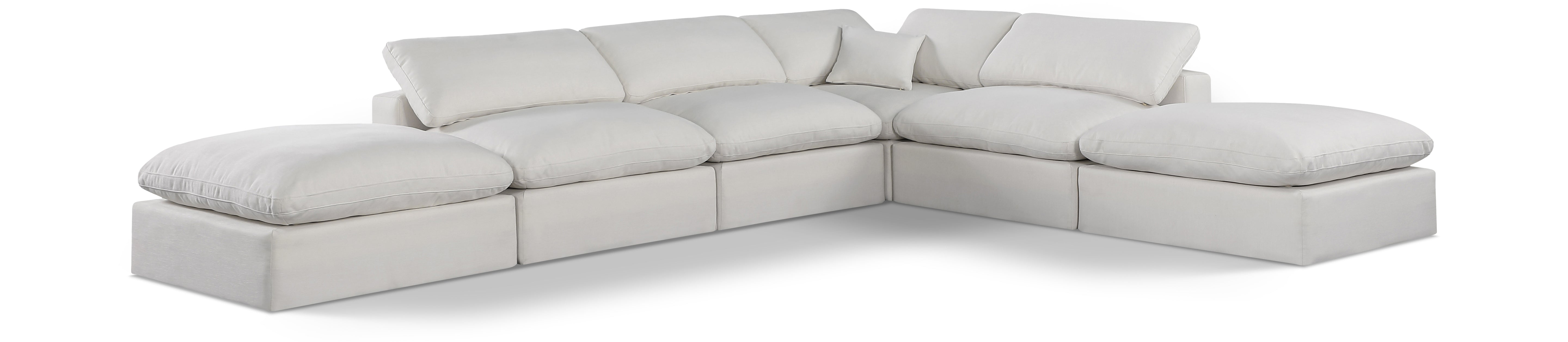 Canapé sectionnel confortable en tissu texturé en lin