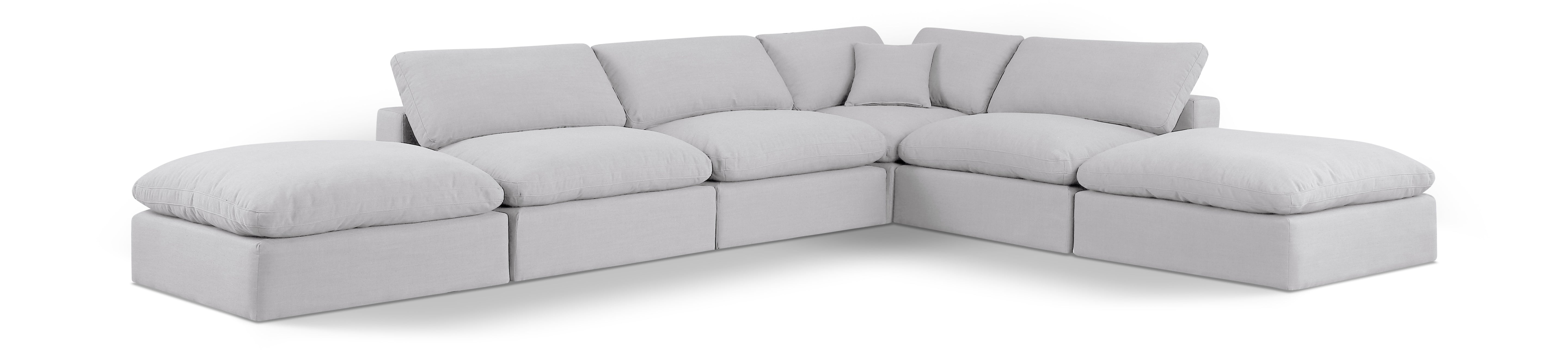 Canapé sectionnel confortable en tissu texturé en lin