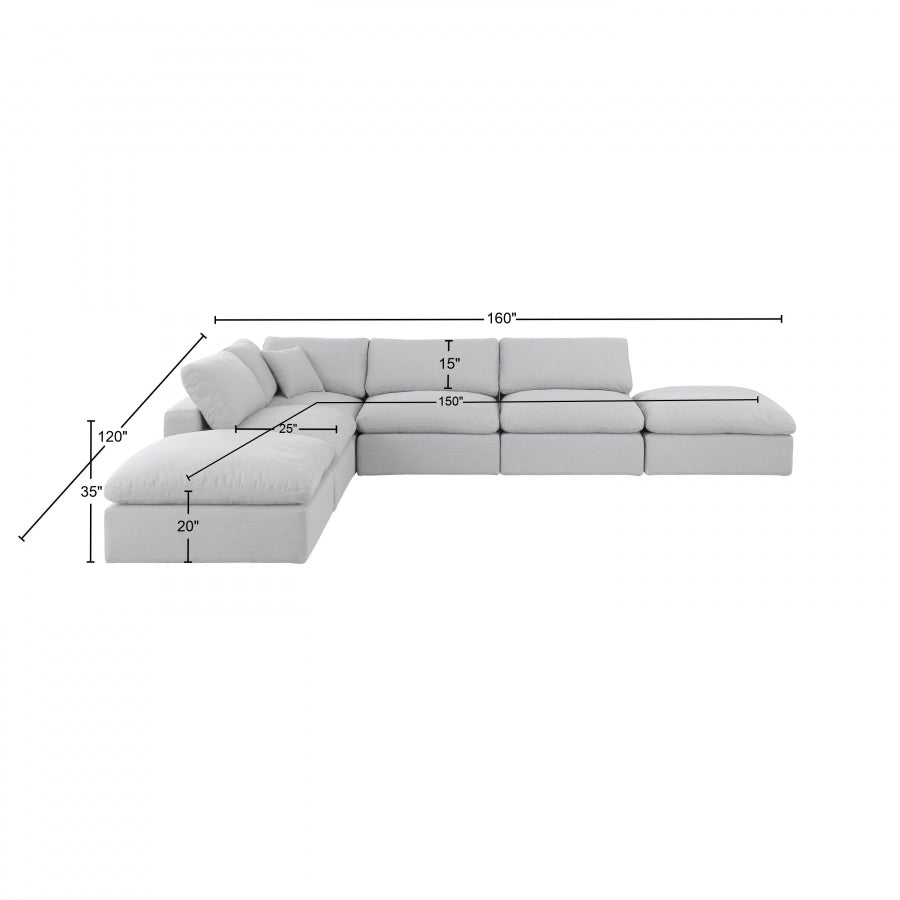 Canapé sectionnel confortable en tissu texturé en lin