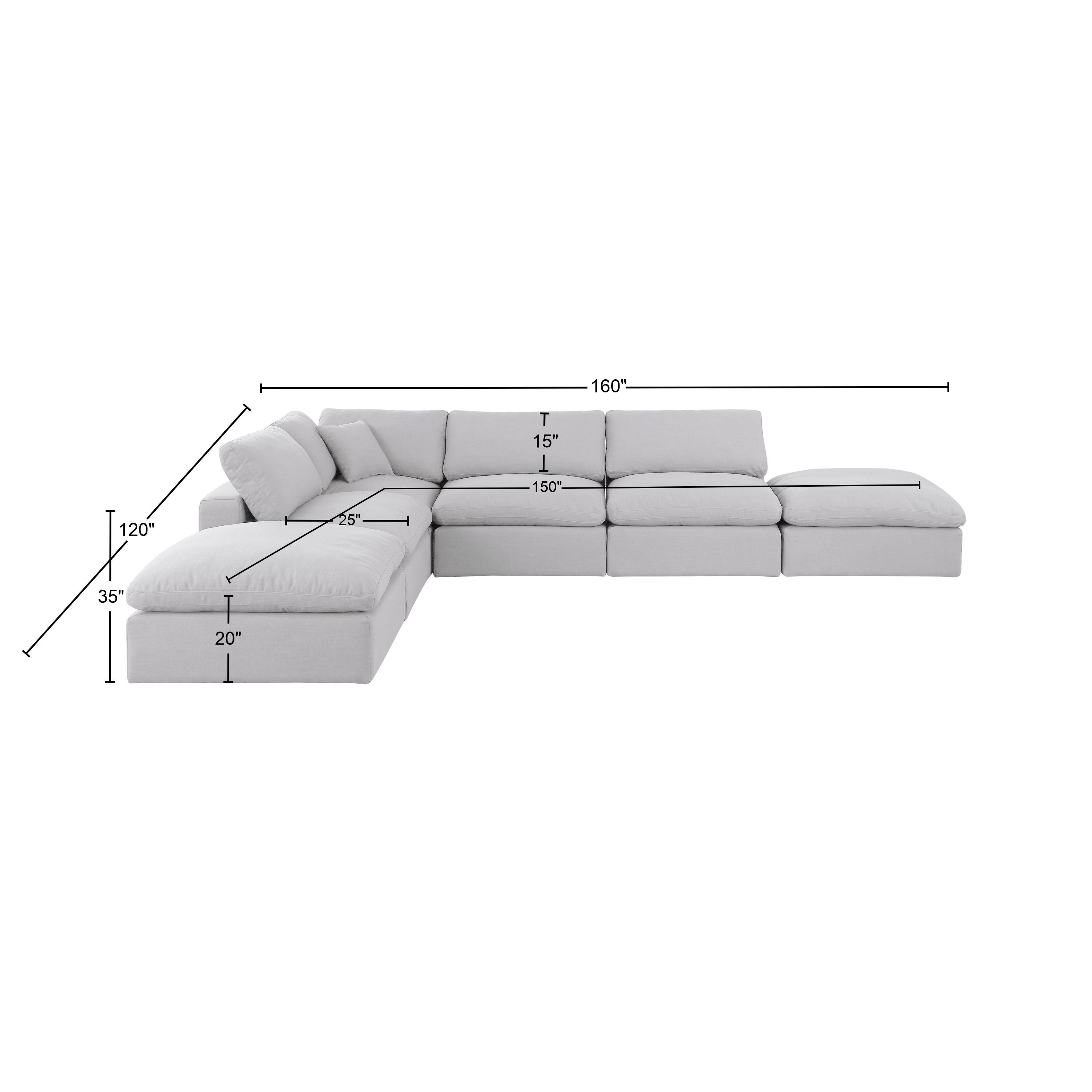 Canapé sectionnel confortable en tissu texturé en lin