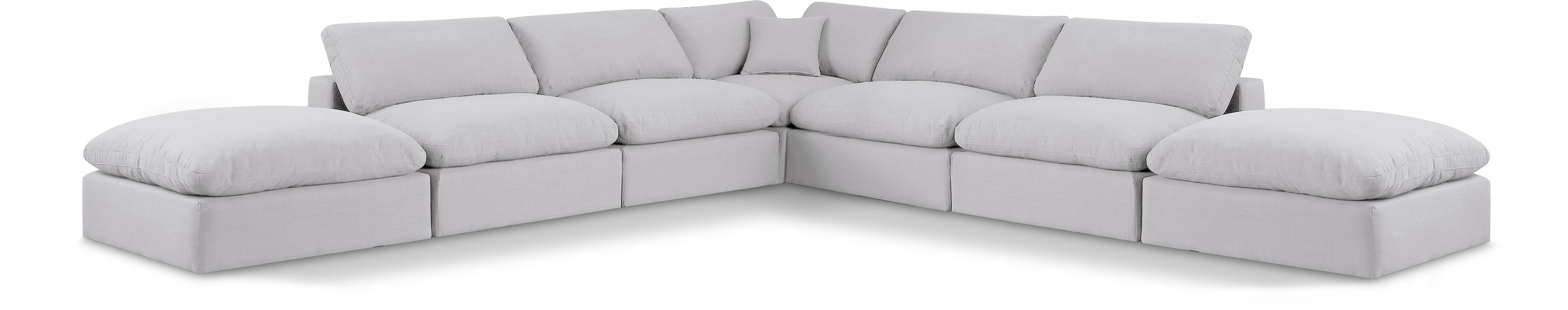 Canapé sectionnel confortable en tissu texturé en lin