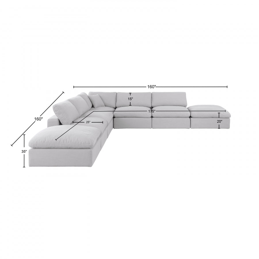 Canapé sectionnel confortable en tissu texturé en lin
