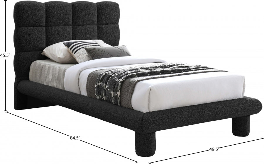 Lit simple en tissu Deco Boucle