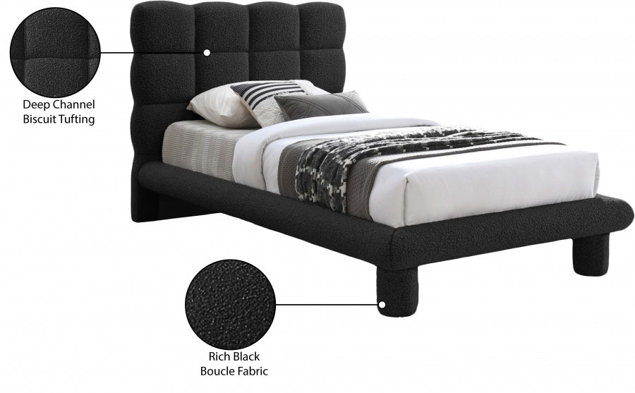 Lit simple en tissu Deco Boucle