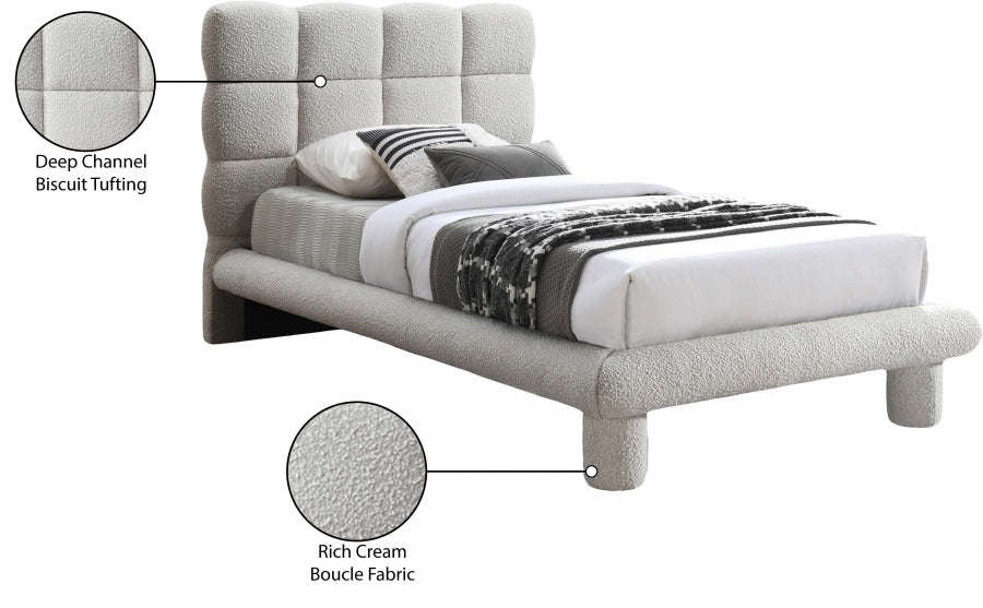 Lit simple en tissu Deco Boucle