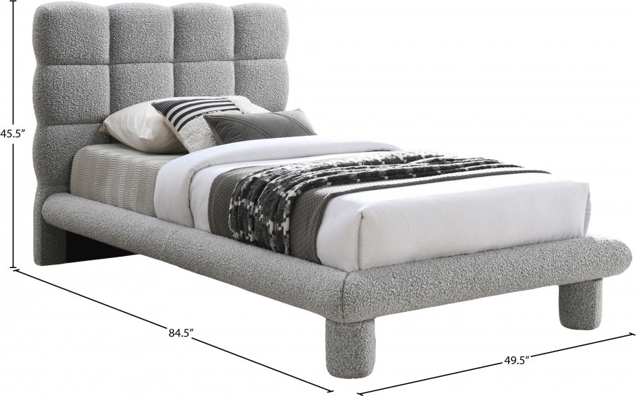 Lit simple en tissu Deco Boucle