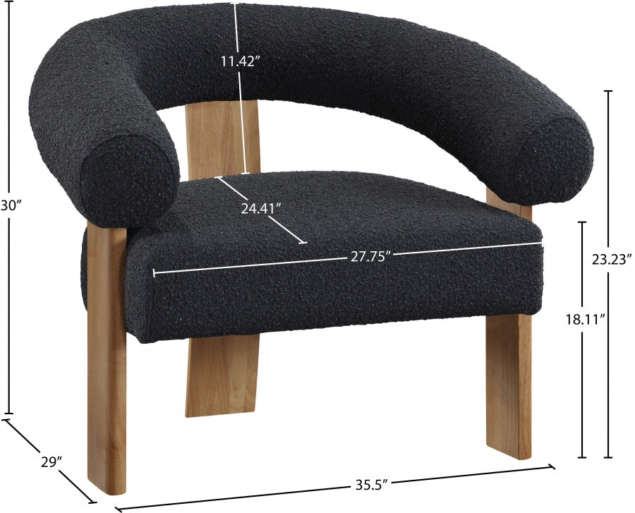 Fauteuil d'appoint en tissu boucle Winston