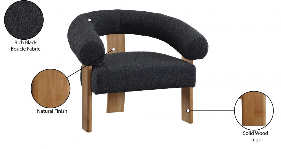 Fauteuil d'appoint en tissu boucle Winston