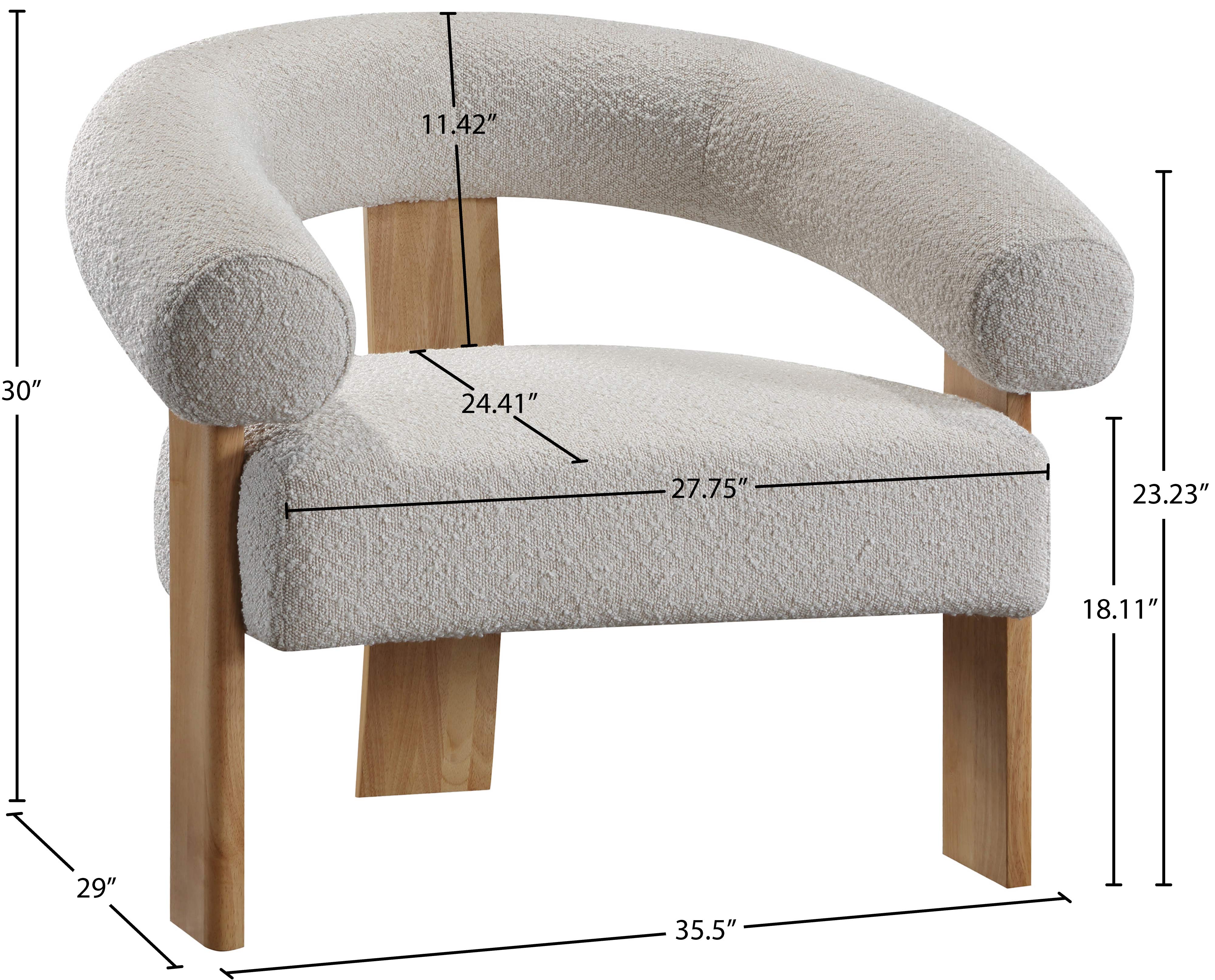 Fauteuil d'appoint en tissu boucle Winston