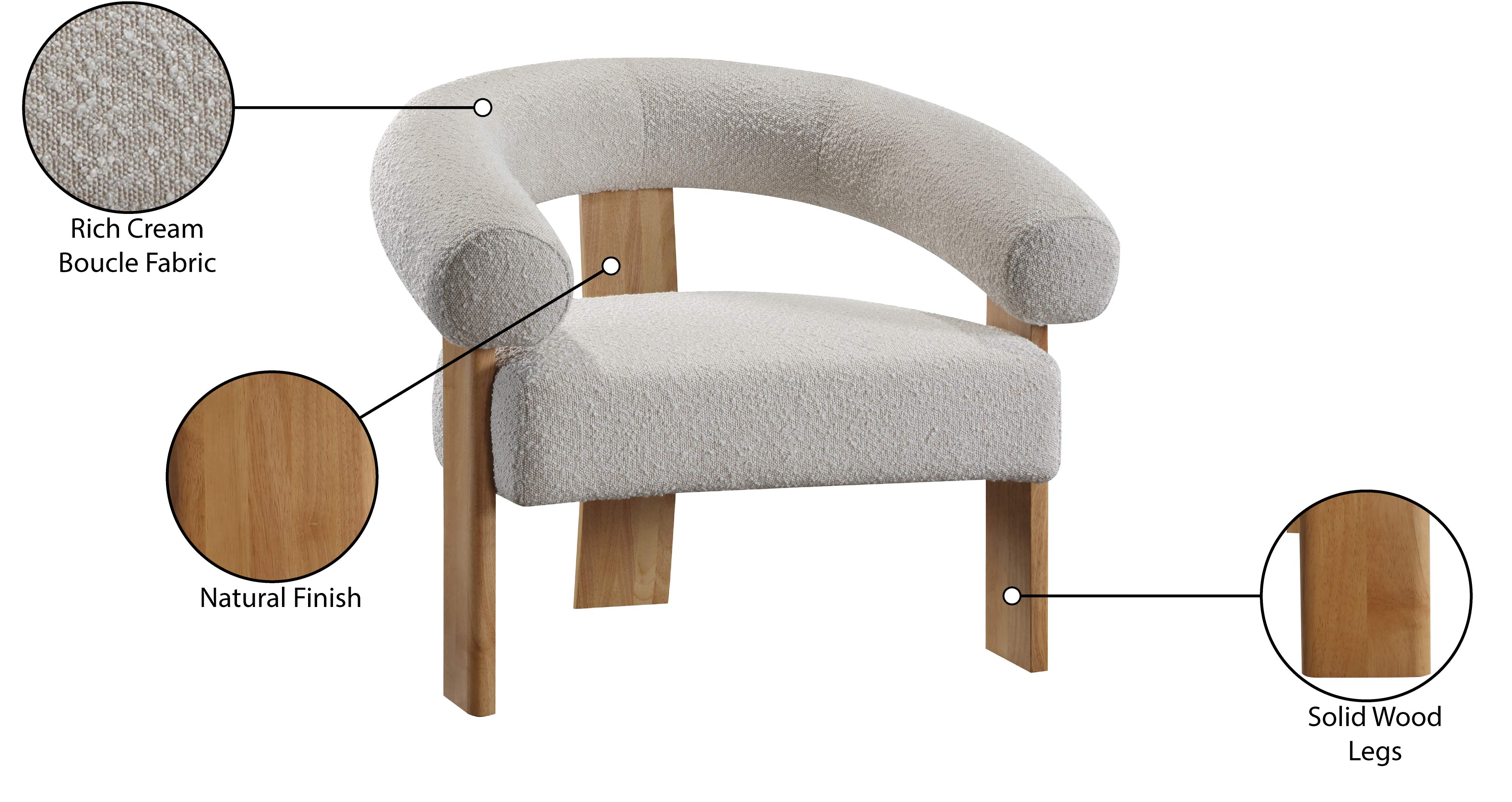 Fauteuil d'appoint en tissu boucle Winston