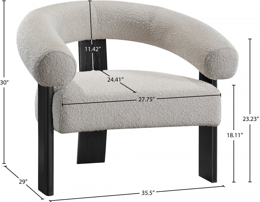 Fauteuil d'appoint en tissu boucle Winston