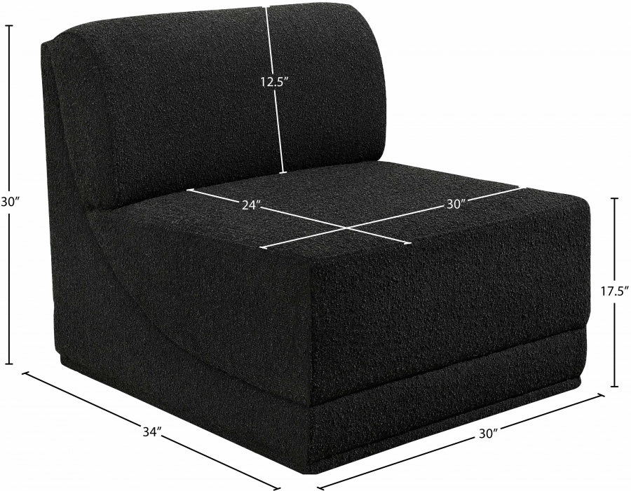 Chaise de salon en tissu Ollie Boucle