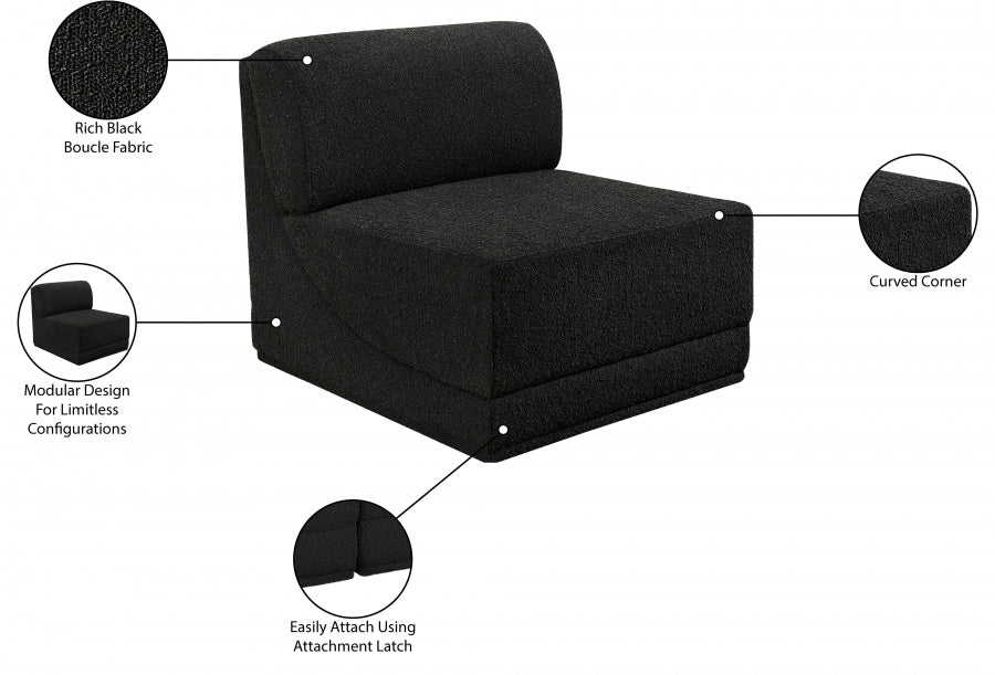 Chaise de salon en tissu Ollie Boucle