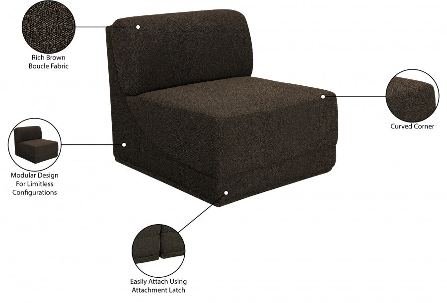 Chaise de salon en tissu Ollie Boucle
