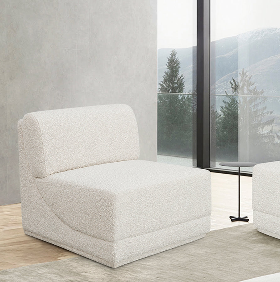 Chaise de salon en tissu Ollie Boucle